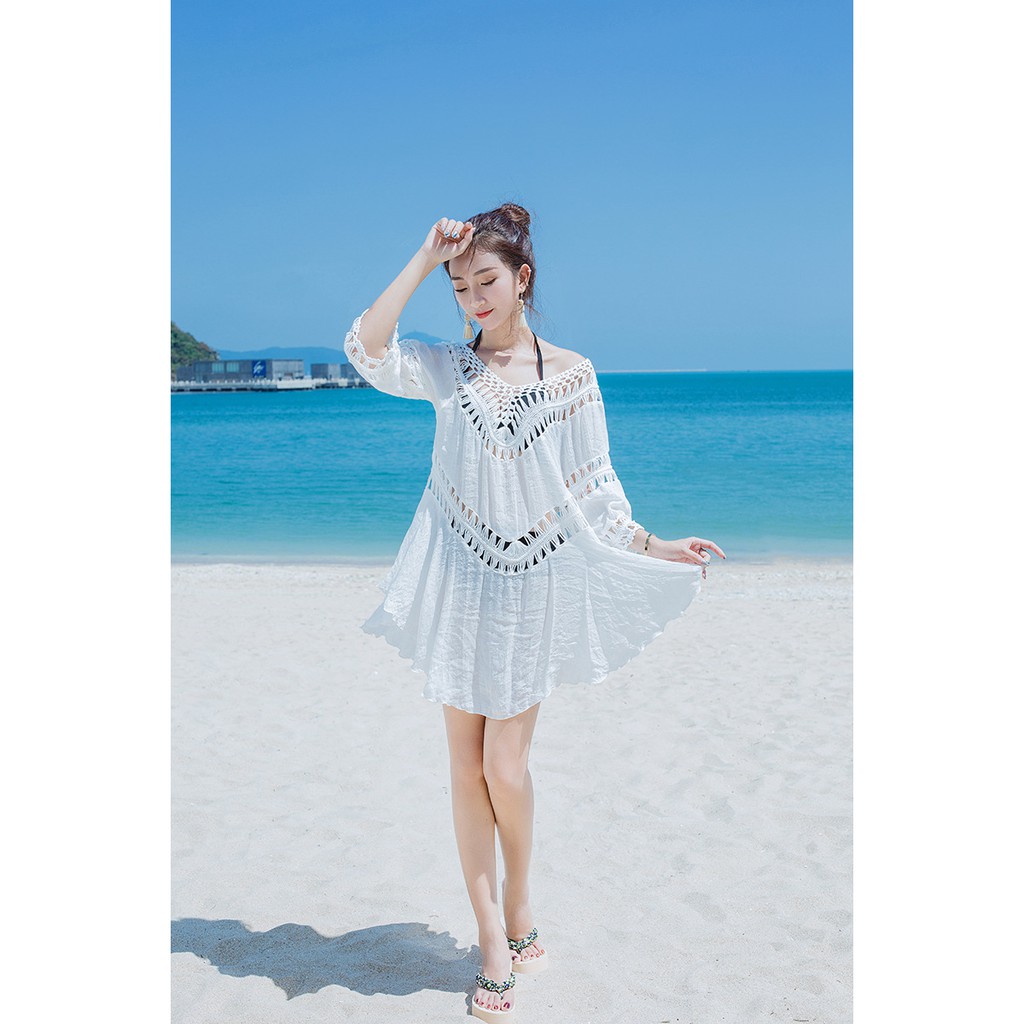 Áo ren lưới đi biển thời trang L11