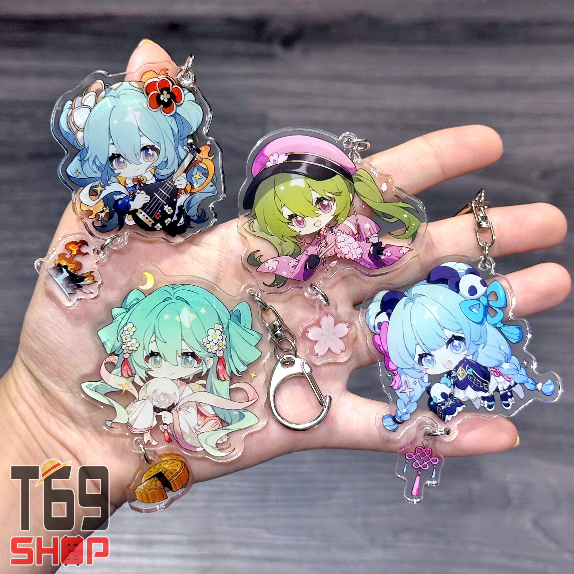 [8 mẫu] Móc khóa mica Hatsune Miku - Cute ver 1 (Loại cao cấp - Hình in ép giữa 2 mặt mica) [T69 Shop]