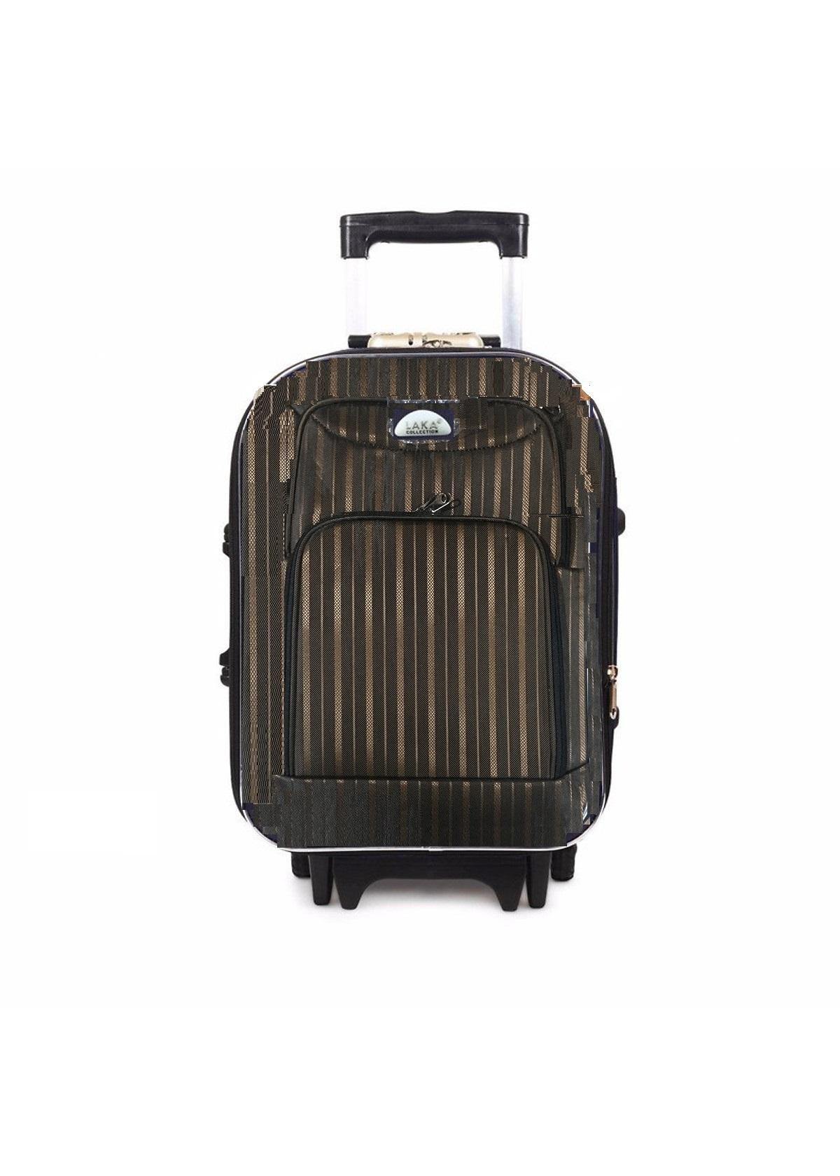 [HCM]Vali Du Lịch Kéo Tay LAKA 20 Inch (Nâu sọc đen)