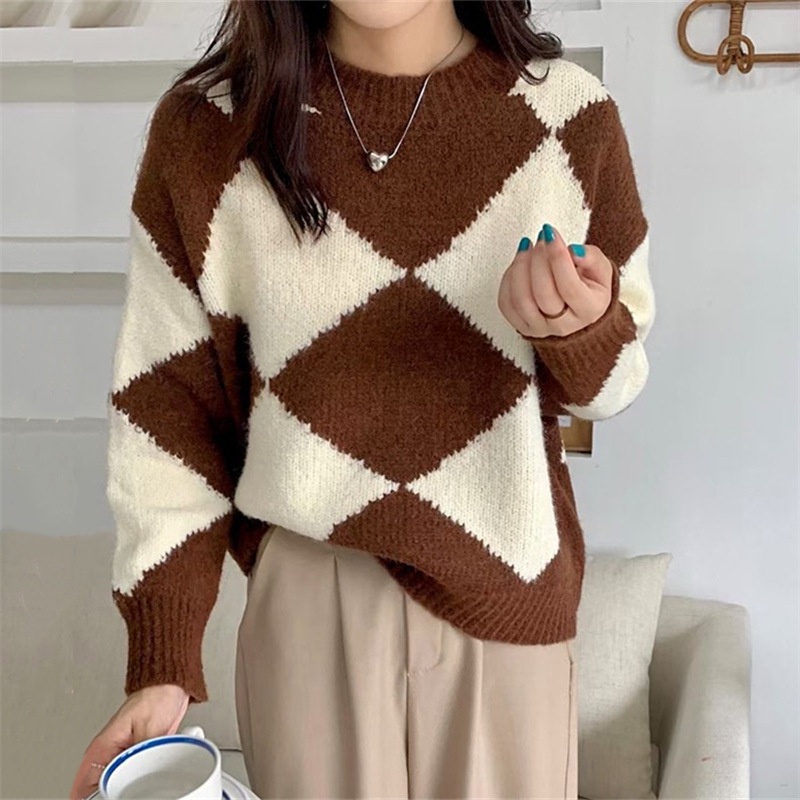 [ Voucher Giảm 50% ] Áo Sweater Dệt Kim Cổ Tròn Dáng Rộng Màu Trơn Thời Trang Thu Đông Phong Cách Hàn Quốc Cho Nữ Xưởng May Thanh Nga SW NU 003