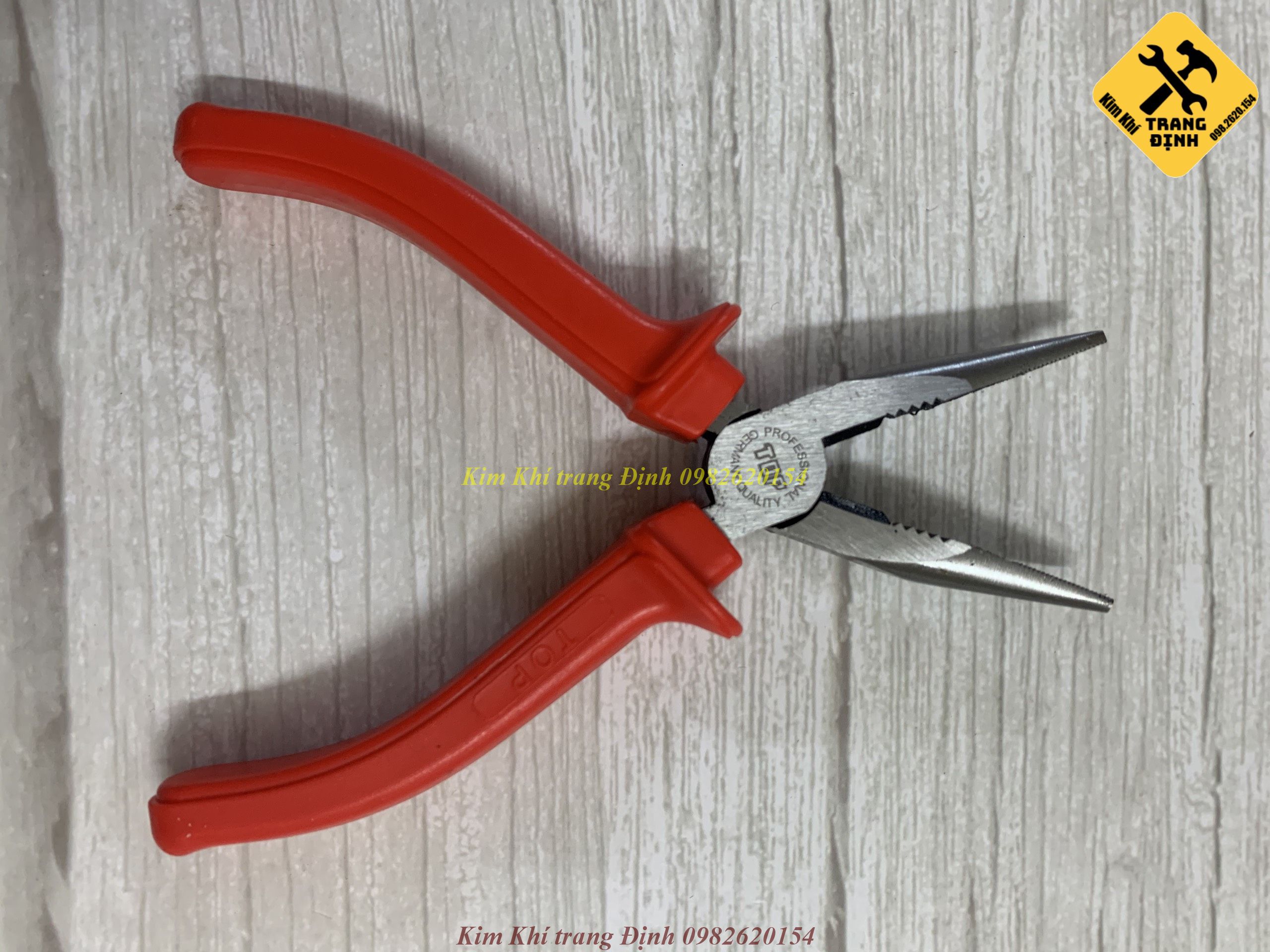 Kìm nhọn cán Đỏ TOP đủ size (6”- 8”) (160mm200mm)