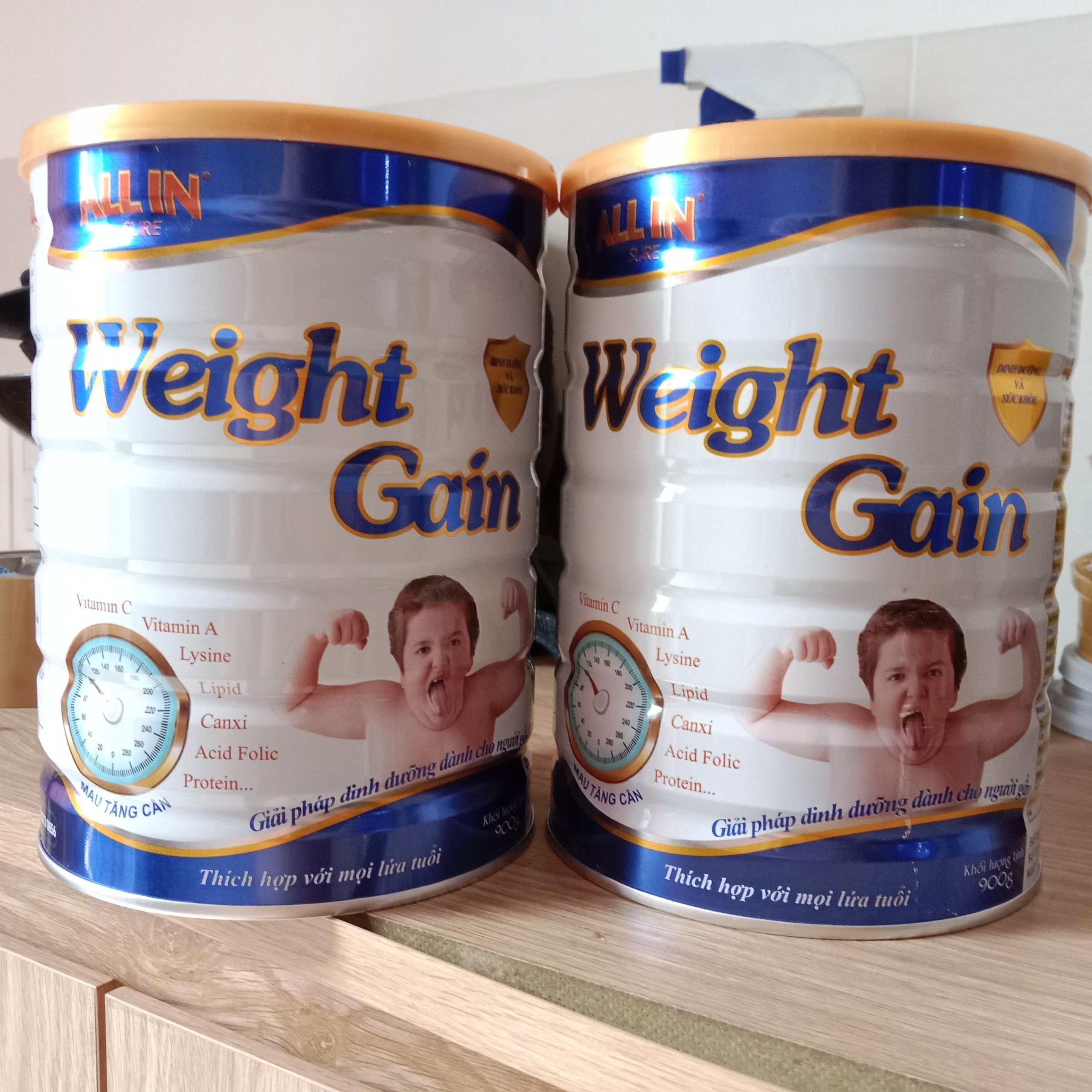 Sữa tăng cân hiệu quả cho mọi lứa tuổi All In Sure Weight Gain 900g - Sữa TĂNG CÂN dành cho người gầy 900gr