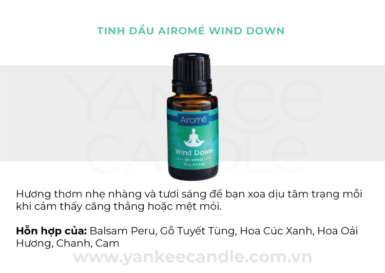 Tinh dầu Airomé Yankee Candle - Wind Down 15ml