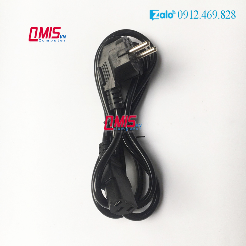 Dây nguồn 220v -1.65m - Dây nguồn máy in, máy fax, máy scan, máy vi tính để bàn, màn hình máy tính LCD dùng điện 220V, dây nguồn thiết bị văn phòng