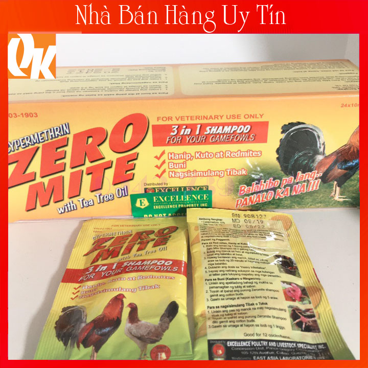 Zero Mite Hộp 5 Gói Xà Bông Tắm Gà