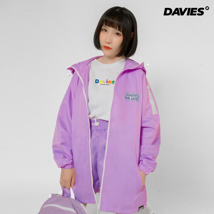 Áo khoác dù nữ form rộng màu tím DAVIES - DSS Jacket Basic Mark 3-Purple