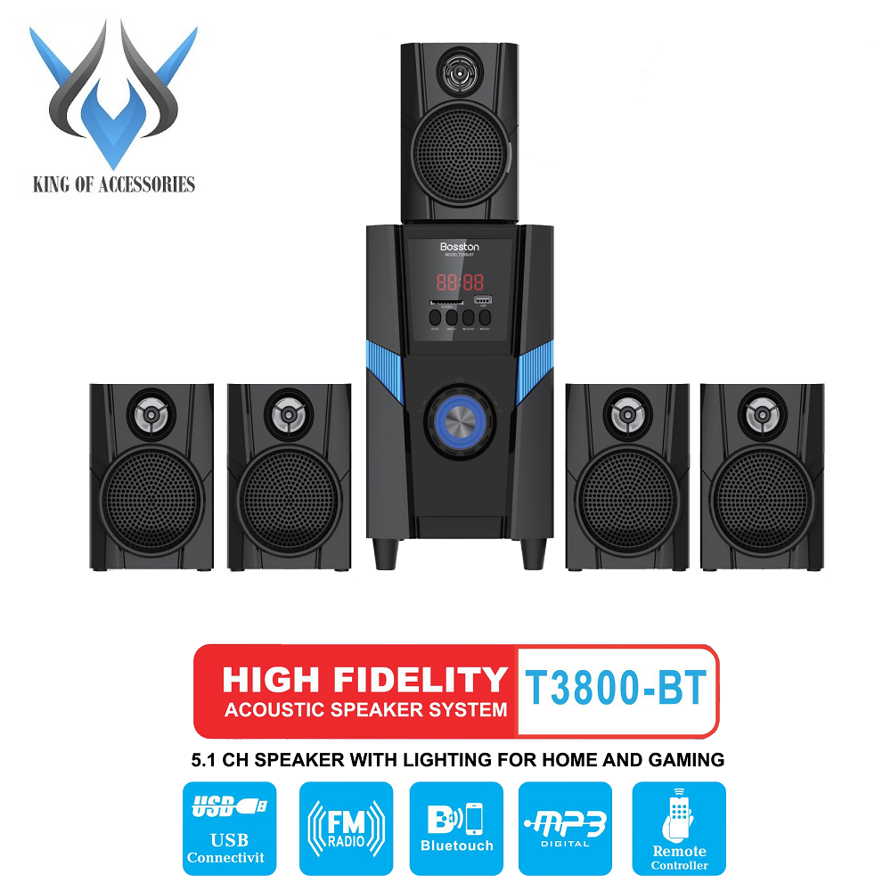 Loa vi tính 2.1 kiêm Bluetooth USB thẻ nhớ Bosston T3500-BT công suất 20W (Đen)