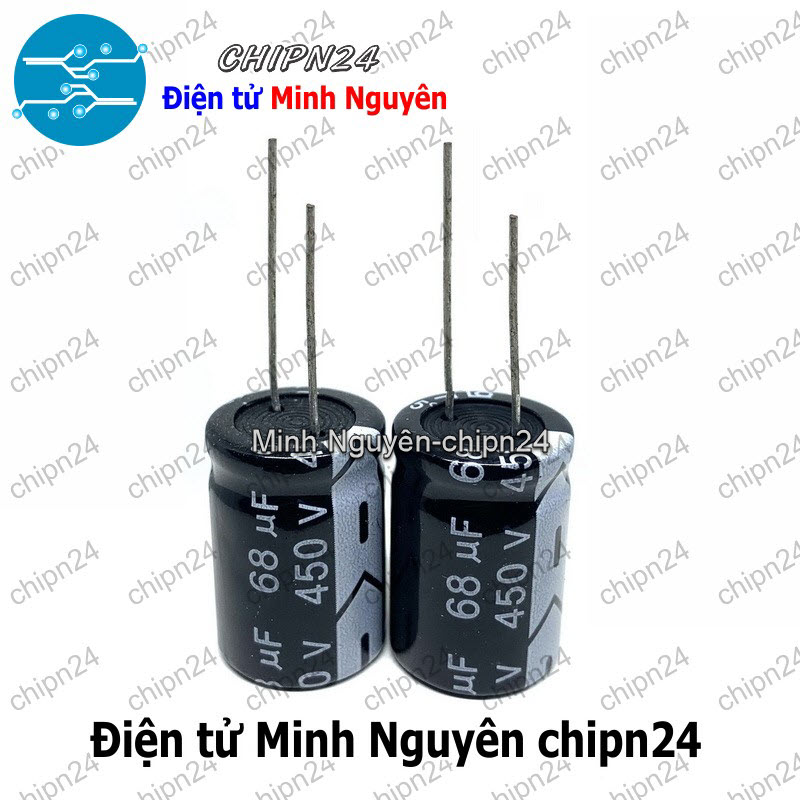 [3 con] (J20) Tụ hóa 68uF 450V Đen (18x25mm) - HH005749