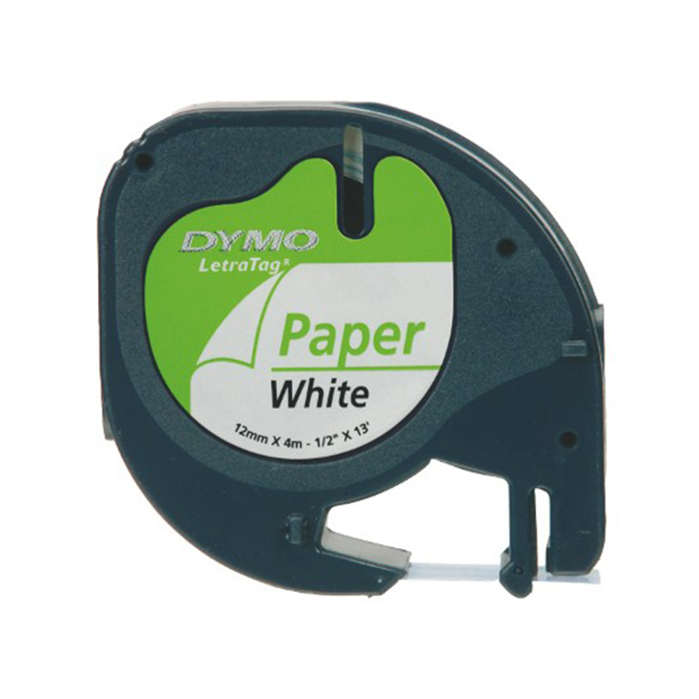 [HCM]Băng nhãn dán Dymo (LT) giấy 12mm x 4m – (Đen/Trắng)