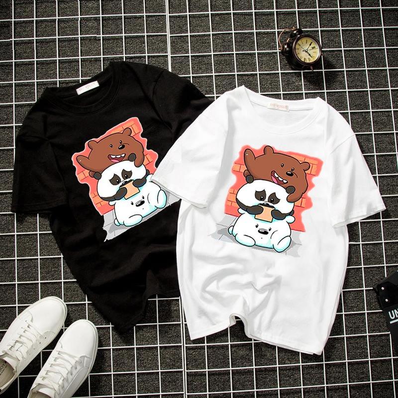 [Hoàn Tiền 15%] Áo phông unisex form rộng đôi bạn thỏ và voi đáng yêu vải dày mịn TEEVN1318