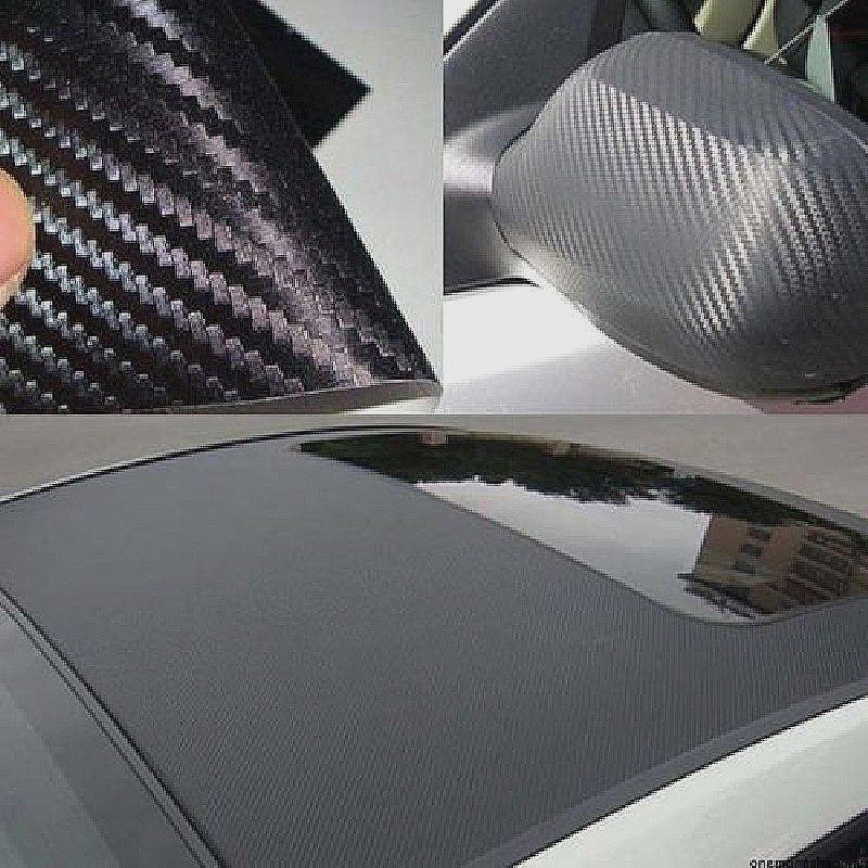 Tấm Decal Cacbon 3D dùng để dán Xe Hơi màu Đen (40cm x 125cm)