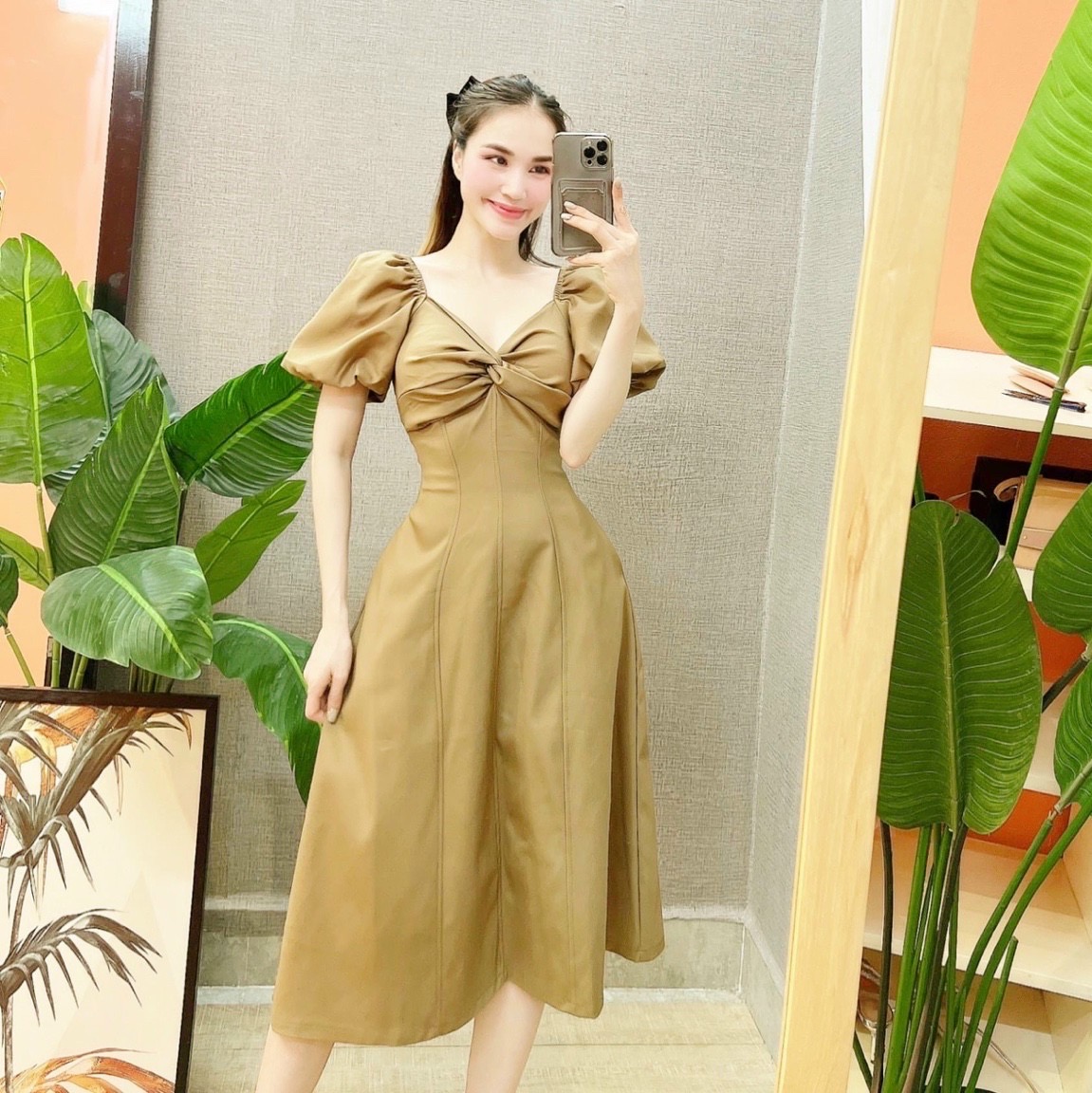 Đầm xoắn cổ 3 màu v2