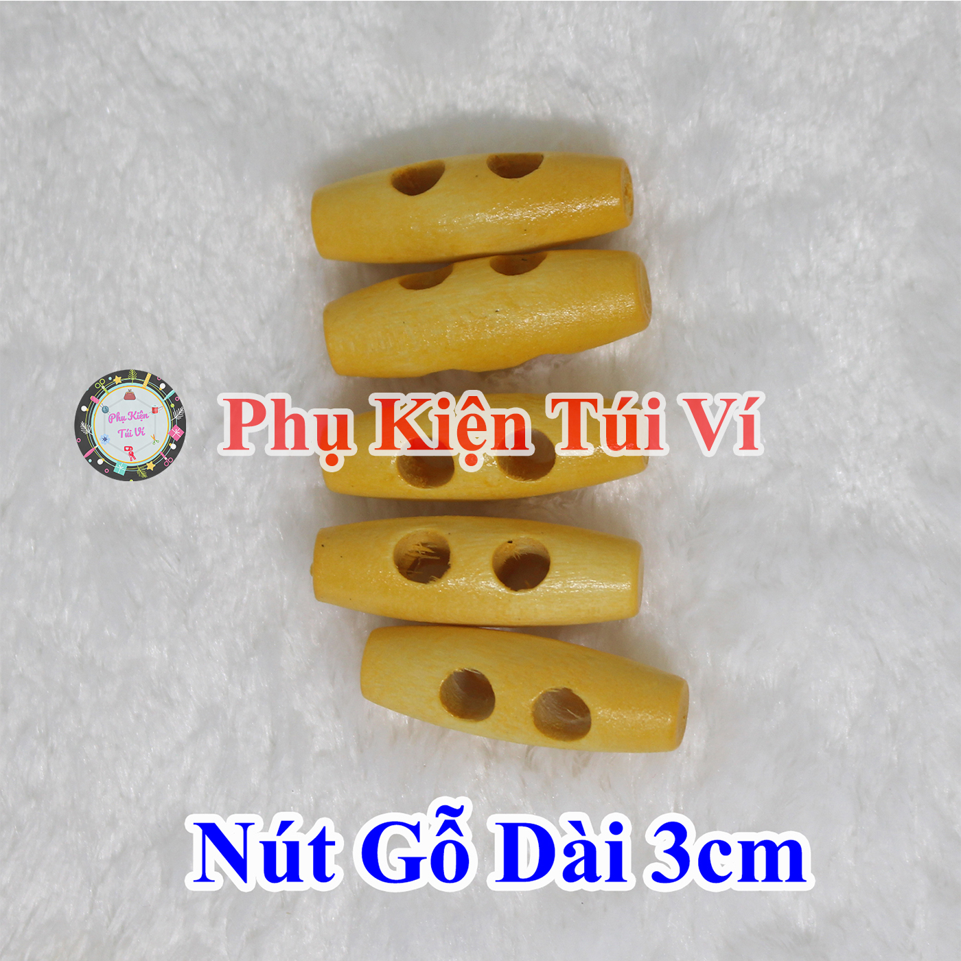 Wooden Buttons 3cm Long for Handmade Items