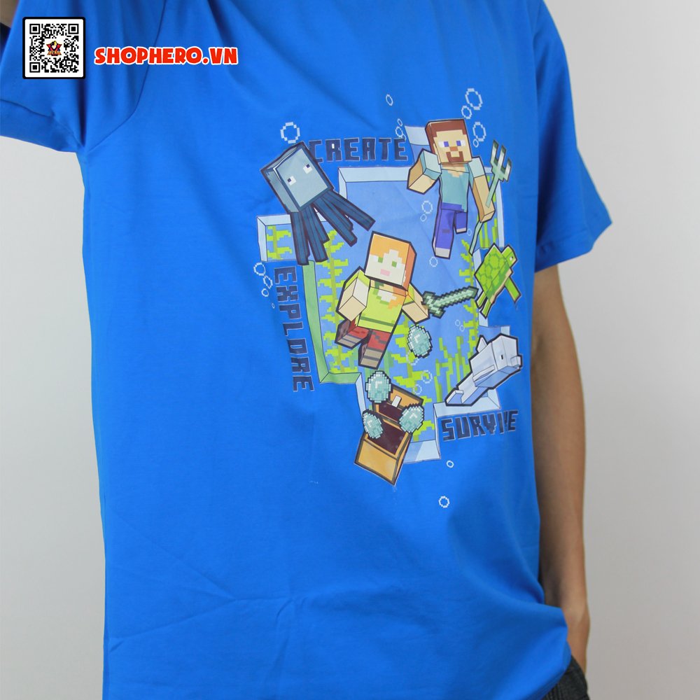 Áo thun Minecraft sinh tồn dưới đại dương