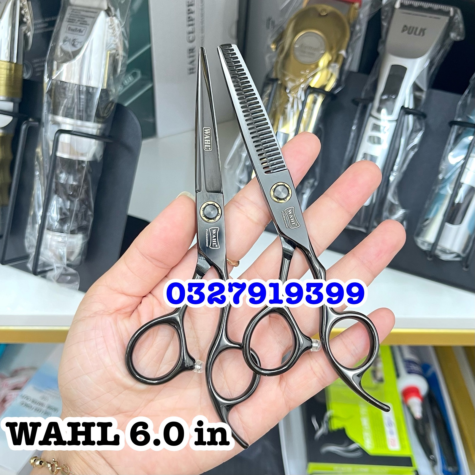 WAHL Kéo Cắt Tỉa Tóc Cao Cấp 6.0 in Thép Nhật S440 Độ Cứng Trên 62HRC Chất Lượng Tốt Nhất ( WAHL 38Đ )