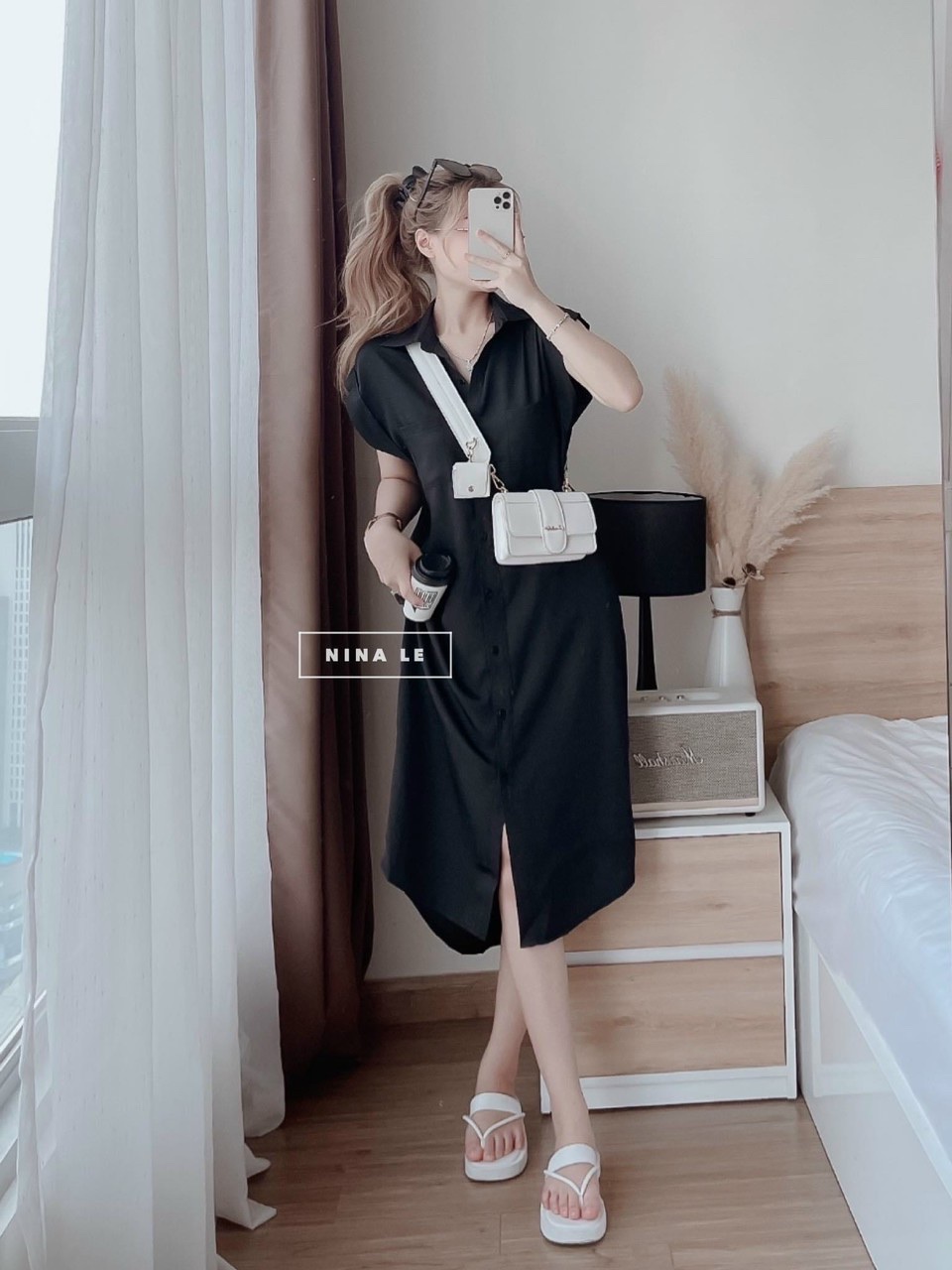 Đầm sơ mi lụa siêu xinh