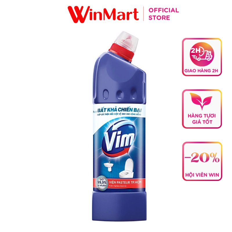 -toilet xanh biển vim chai 880ml