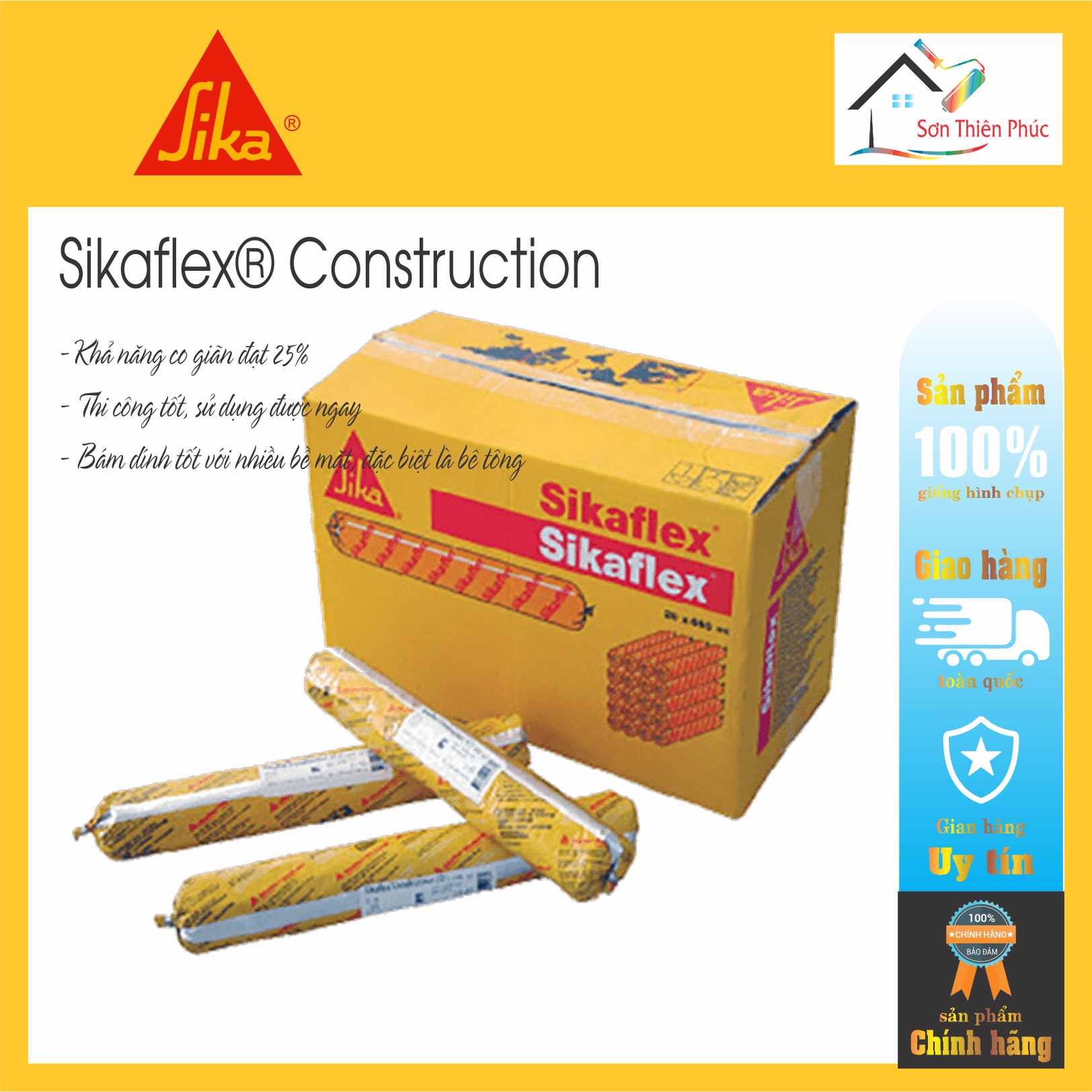 Chất trám khe nứt đa năng 1 thành phần Sikaflex (màu xám) 600ml. gốc polyurethane