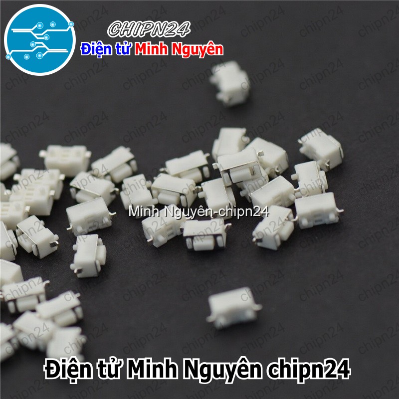 [10 cái] (K76) Nút nhấn 2 chân 3x6x4.3mm SMD Dán Trắng - HH005326