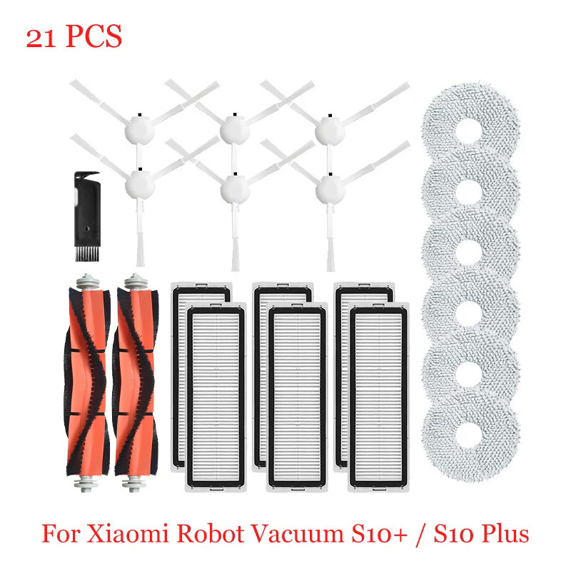 For Robot Vacuum - S10+ S10 Plus Spare Parts Main Side Brush Hepa Filter Mop Cloths Replacement