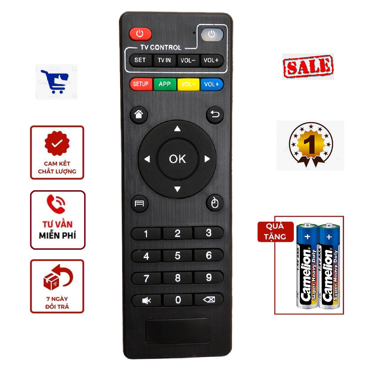 Điều khiển đầu box chuyên dùng cho android tv box mxq-4k mxq pro h96 - remote từ xa đầu box h96 pro /v88/mxq/z28/t95- tặng kèm pin