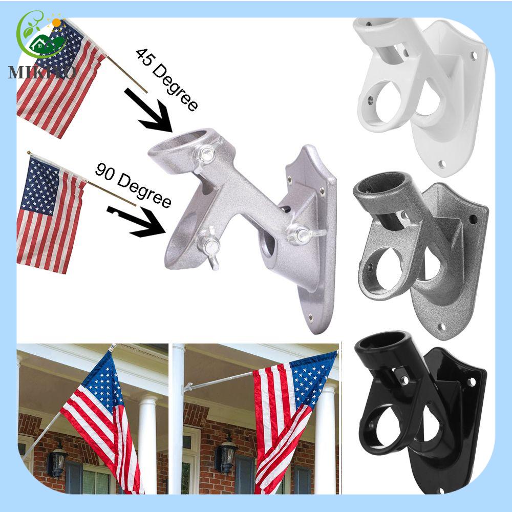 1/2PCS Có Thể Điều Chỉnh 45/90 Độ Góc Không Rỉ Sét Tráng Cột Cờ Chân Tường Gắn Giá Treo Cờ Giá Đỡ Nhôm Hai-Vị Trí