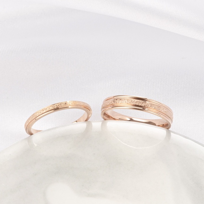 Nhẫn cặp đôi LAMY Milgrain Rose Gold Ring 8003RG & 8004RG