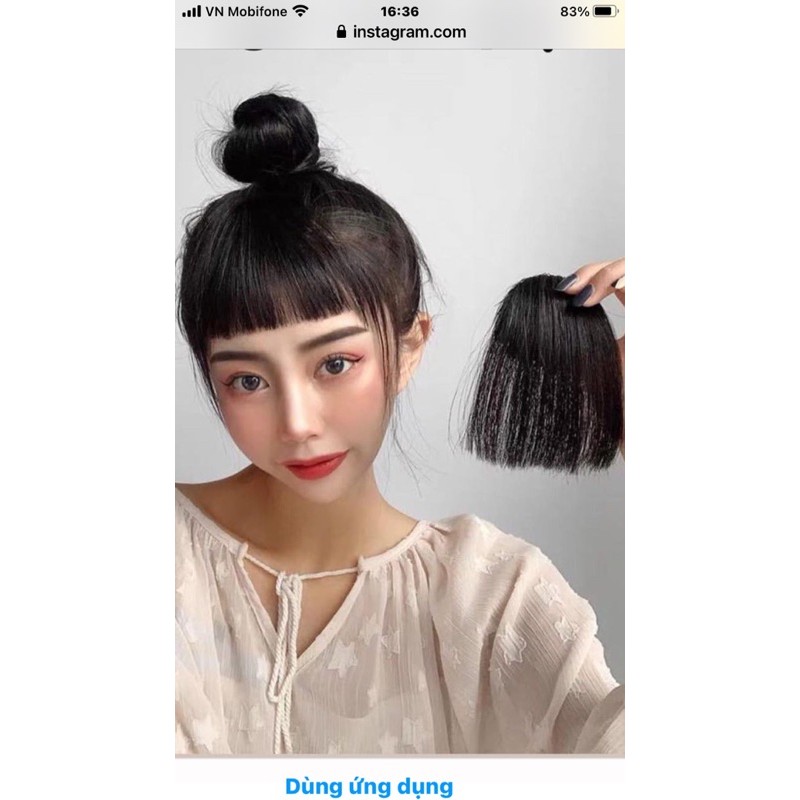 Tóc giả mái bằng ( mái ngố )làm bằng tóc thật 100% đẹp