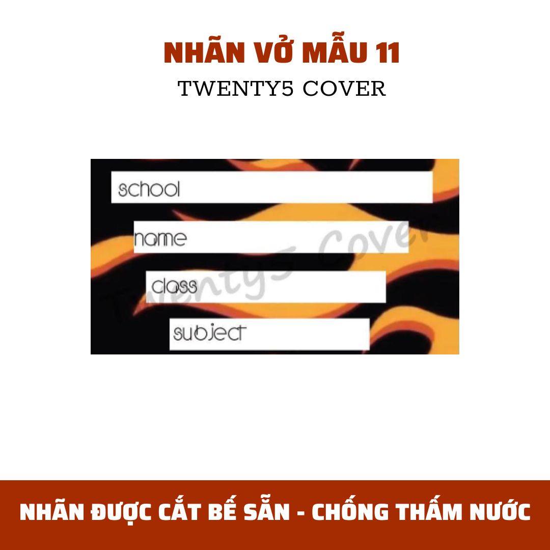 SET NHÃN VỞ THEO MẪU 10 - 19