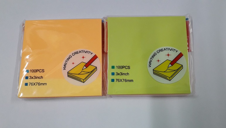 2 XẤP GIẤY NOTE 5 Màu 3 x 3 inch ( 76 x76mm) ( xấp / 100 tờ)