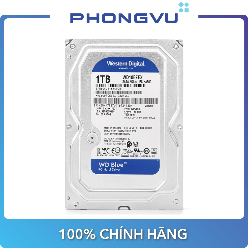 Ổ cứng hdd wd blue 1tb sata3 7200rpm - bảo hành 24 tháng