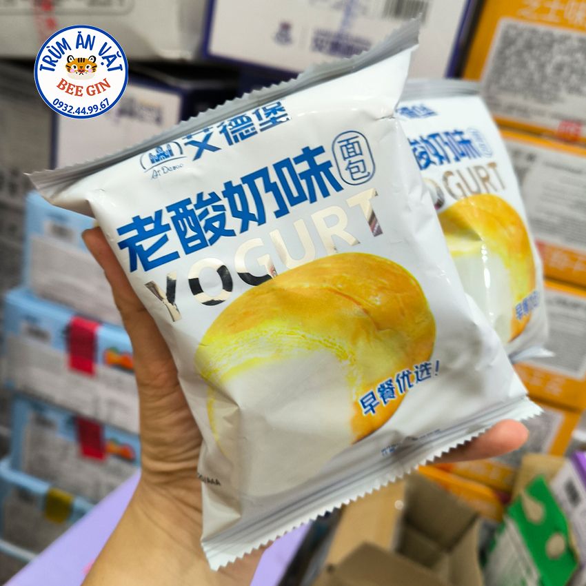 Thùng 1kg bánh mì nhân kem chảy vị socola, sữa chua yogurt hãng aidebao b153 - ăn vặt beegin