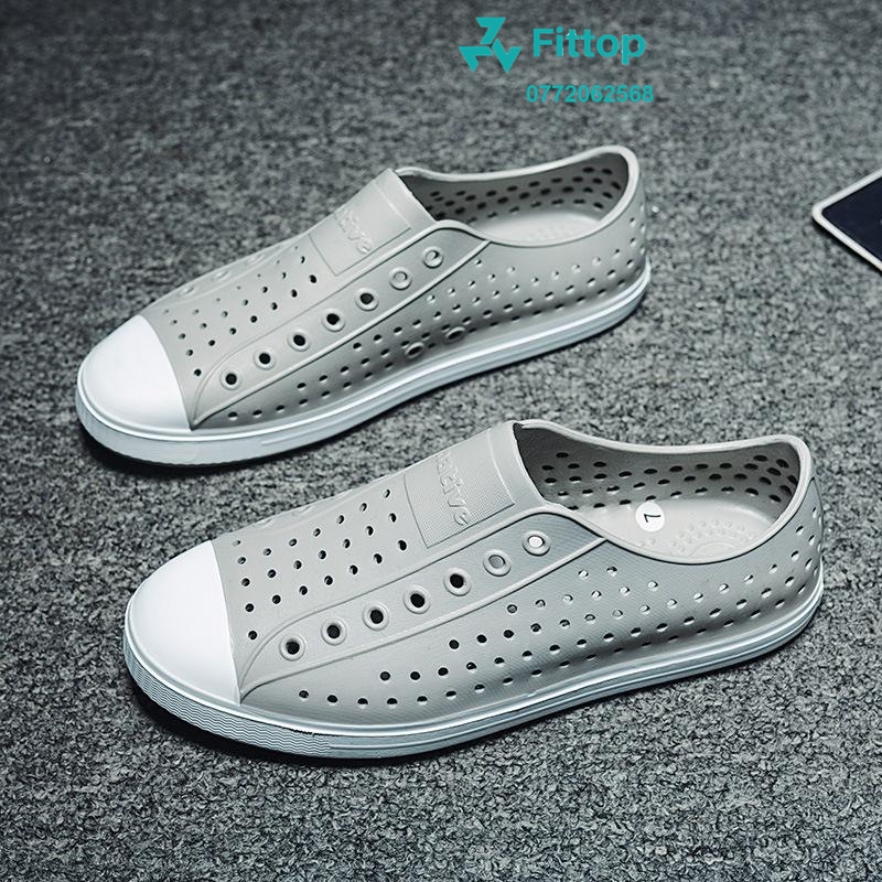 Giày Nhựa Nam Nữ Du Lịch Đi Biển Đi Mưa Đi Dạo FITTOP NTJ-4