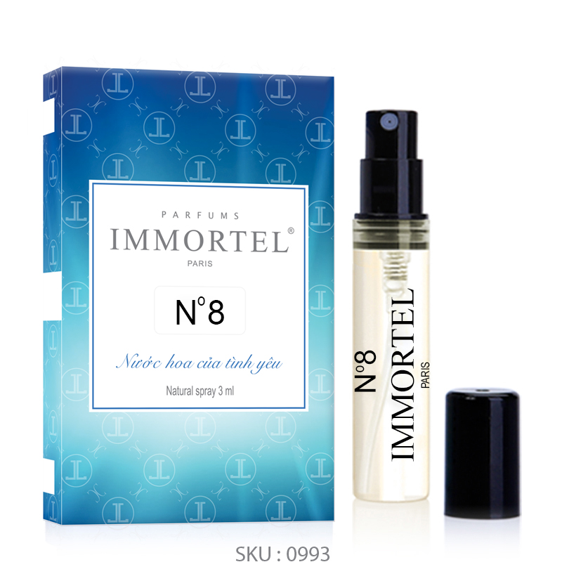 Nước hoa nữ immortel no 8 chai xịt 3 ml eau de parfum