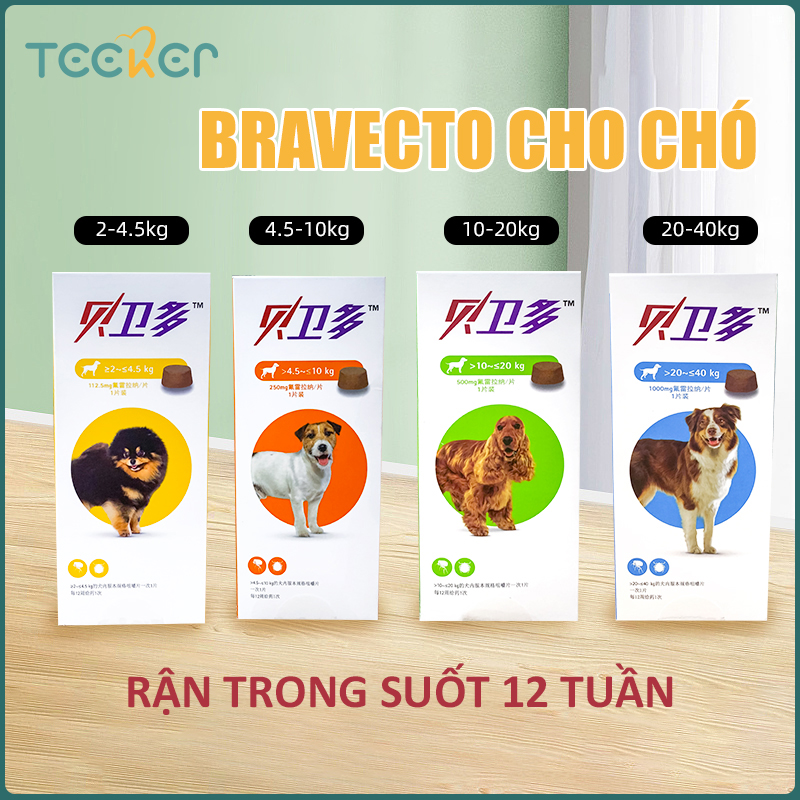BRAVECTO hết Viêm Da Ghẻ Demodex Ve Rận Chó