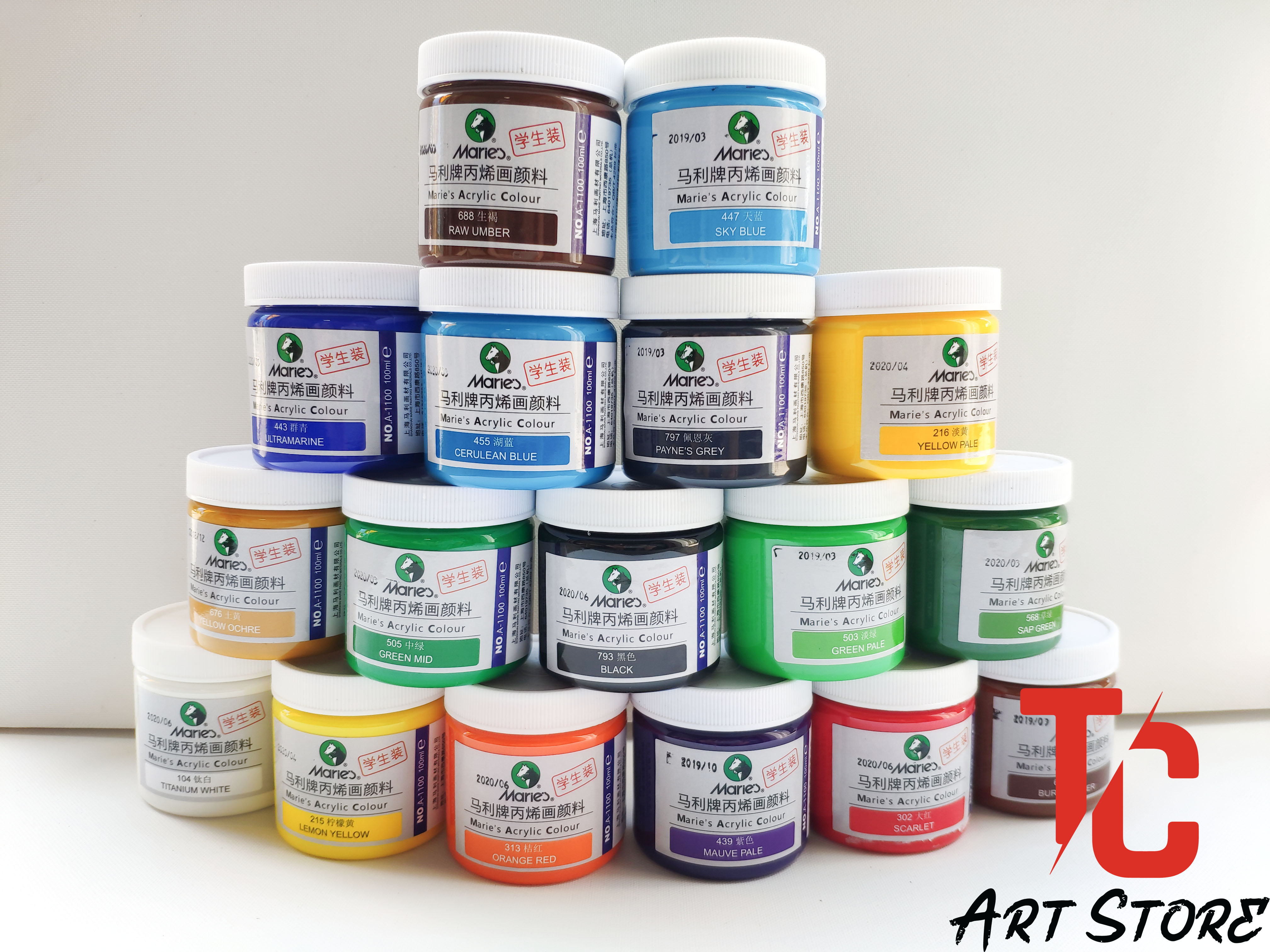 [TC Art Store] Màu Vẽ Acrylic Maries 100ml - Full Bảng Màu