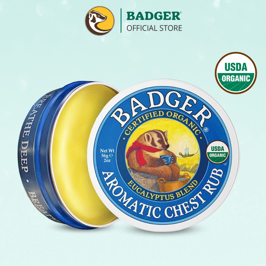 Sáp dầu hữu cơ thoa ấm ngực cho bé BADGER Chest Rub USDA organic 21g