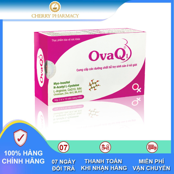 Sản phẩm OvaQ1 hỗ trợ mang thai tự nhiên, các trường hợp vô sinh, đa nang buồng trứng 30 viên cao cấp