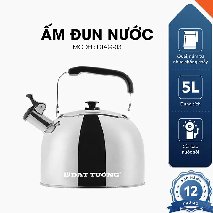 ẤM ĐUN NƯỚC TRÊN BẾP GAS BẾP TỪ 5L