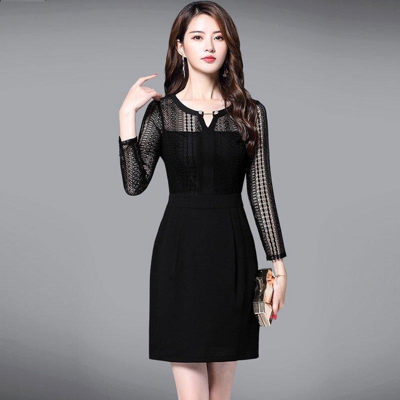Đầm dự tiệc body cao cấp, váy đầm trung niên sang trọng đi tiệc cao cấp, váy đầm ôm tay dài phối ren thanh lịch