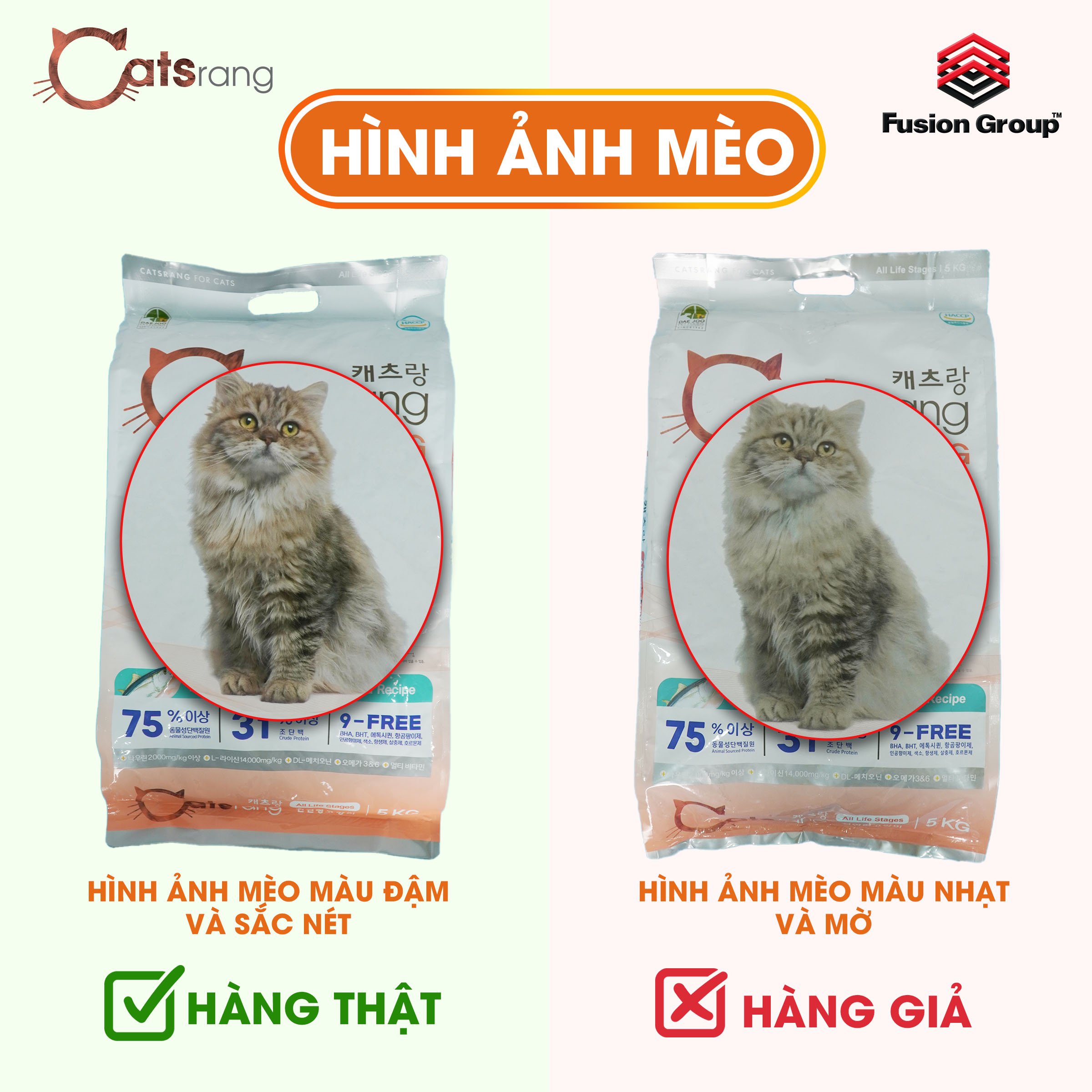 [Túi 5kg]  Thức ăn hạt Catsrang (Cat'srang)cho mèo mọi lứa tuổi