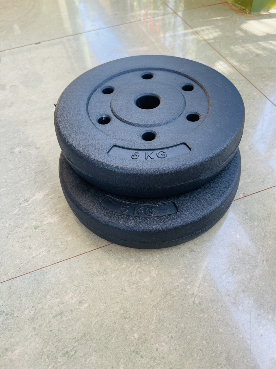 Tạ miếng nhựa đen Reefit 10kg có ruột phi 27