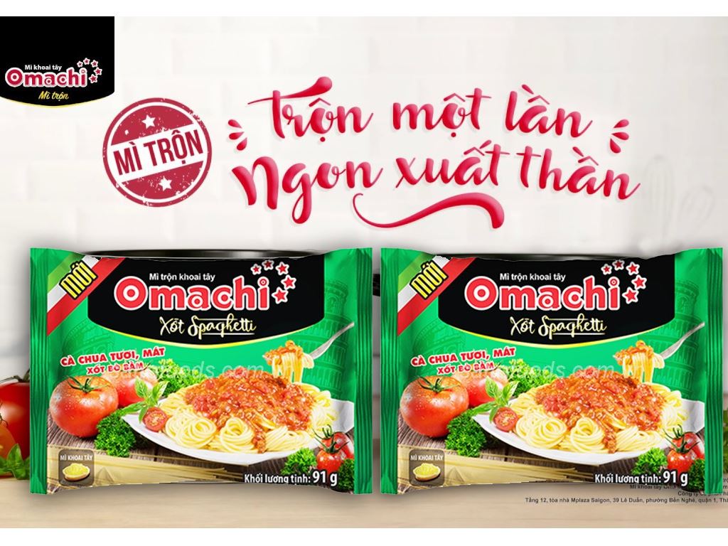 Mì trộn Omachi xốt Spaghetti gói 91g