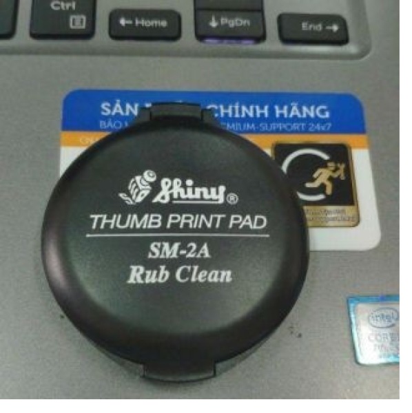 Khay tampon mực lăn tay màu đen Shiny Thumb print pad SM-2A