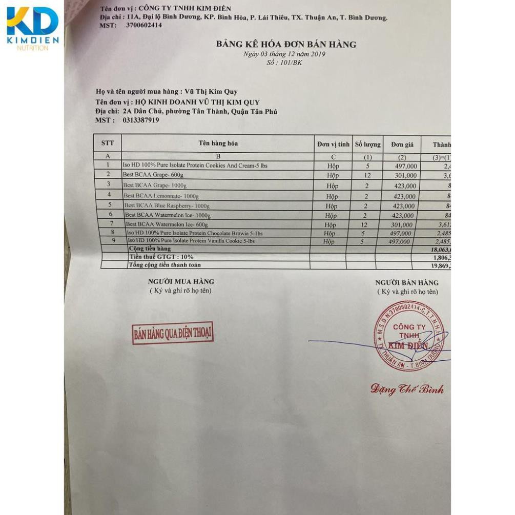 BEST BCAA Phục Hồi Cơ , Giảm Mỡ , Tăng Sức Bền 35SERVINGS ( 35 LẦN DÙNG )
