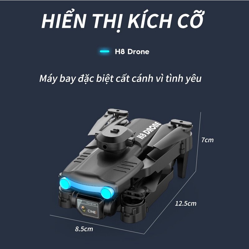 Flycam máy ảnh drone h8 quadcopter định vị 4k ống kính kép tự động lấy nét điều khiển từ xa, 4k ultra hd focus camera h8 drone play camera, camera 4k wifi hd
