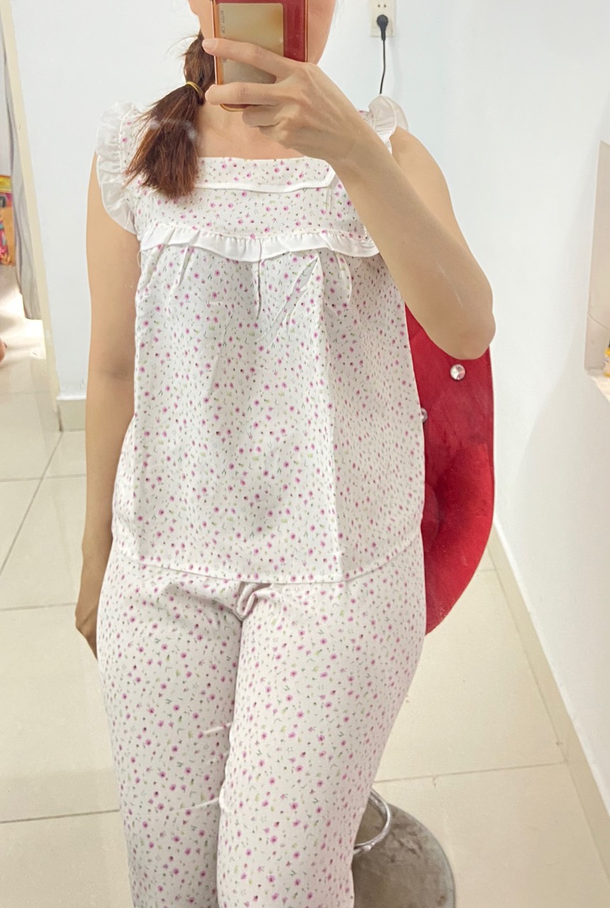ĐỒ BỘ NỮ LỬNG LỤA CHẤT MẪU HOA ĐẸP TỪ 61kg ĐẾN 70kg