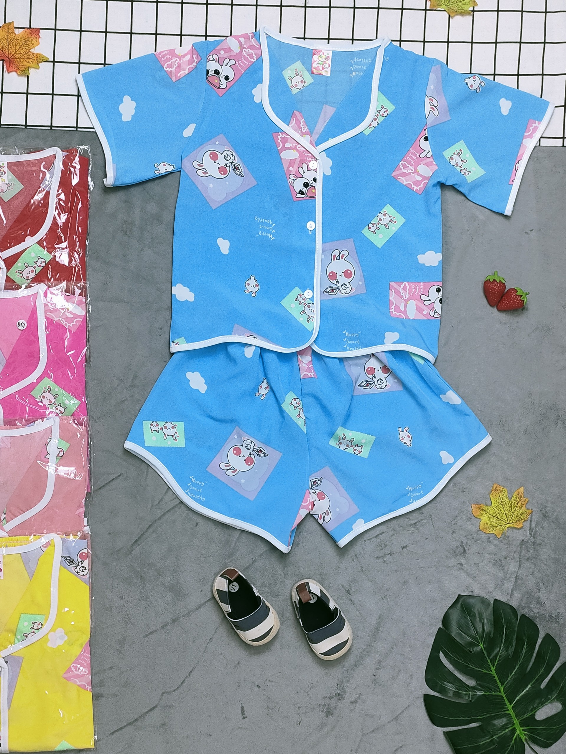 [HCM]Bộ lụa viền bé ( Giao họa tiết ngẫu nhiên)