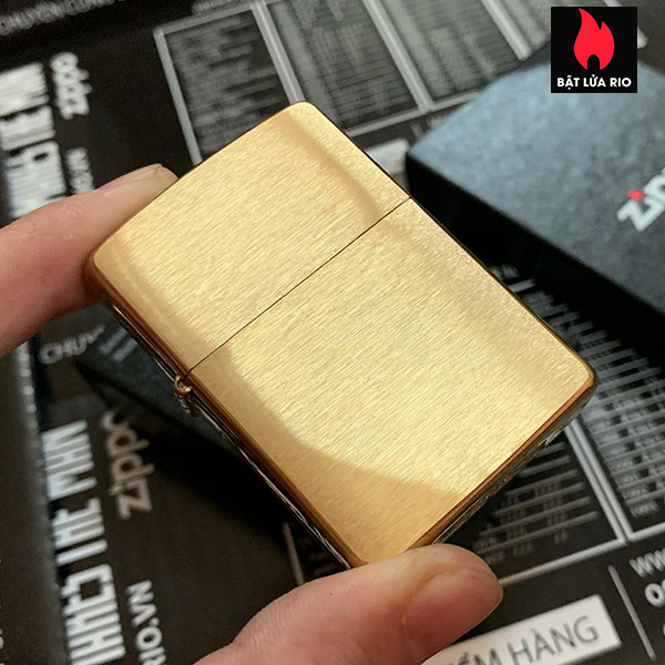 Vỏ zippo brushed brass chính hãng không kèm ruột
