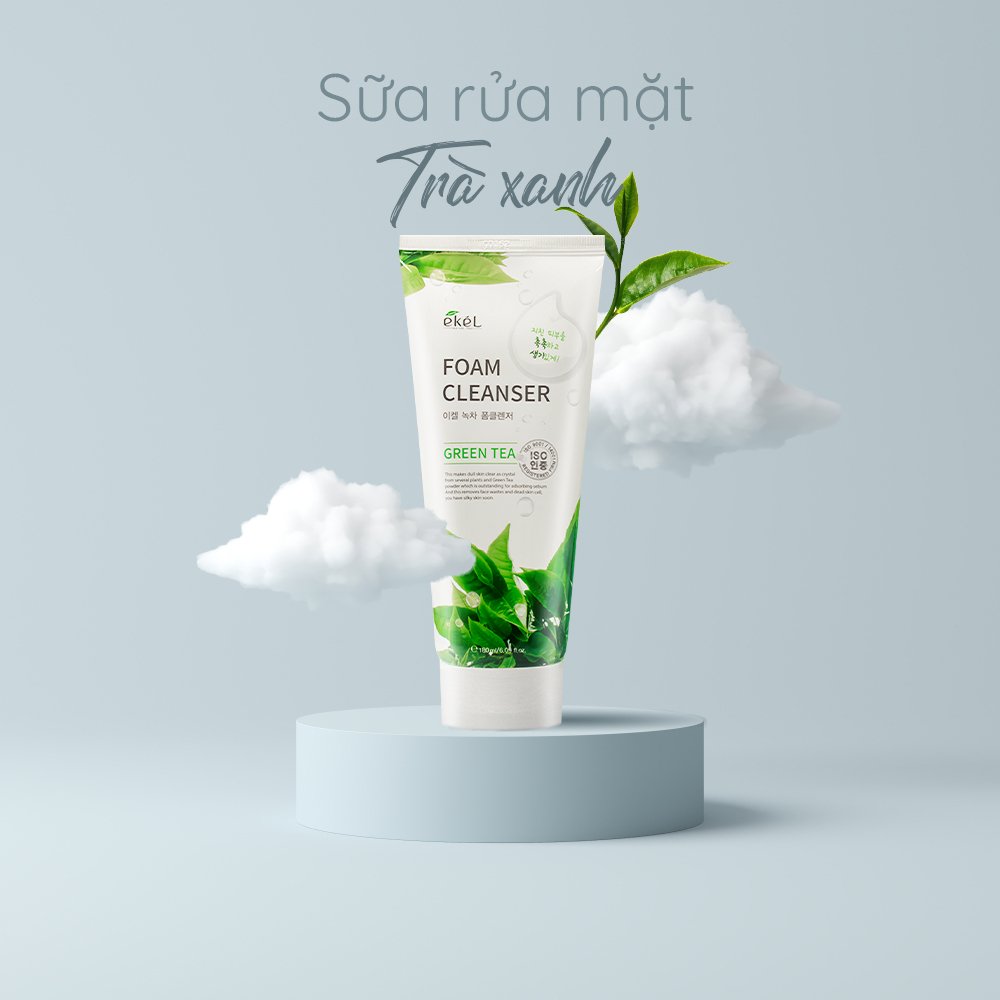 [HCM]Sữa rửa mặt trà xanh Ekel 180ml - Ekel green tea Foam Cleanser 180ml